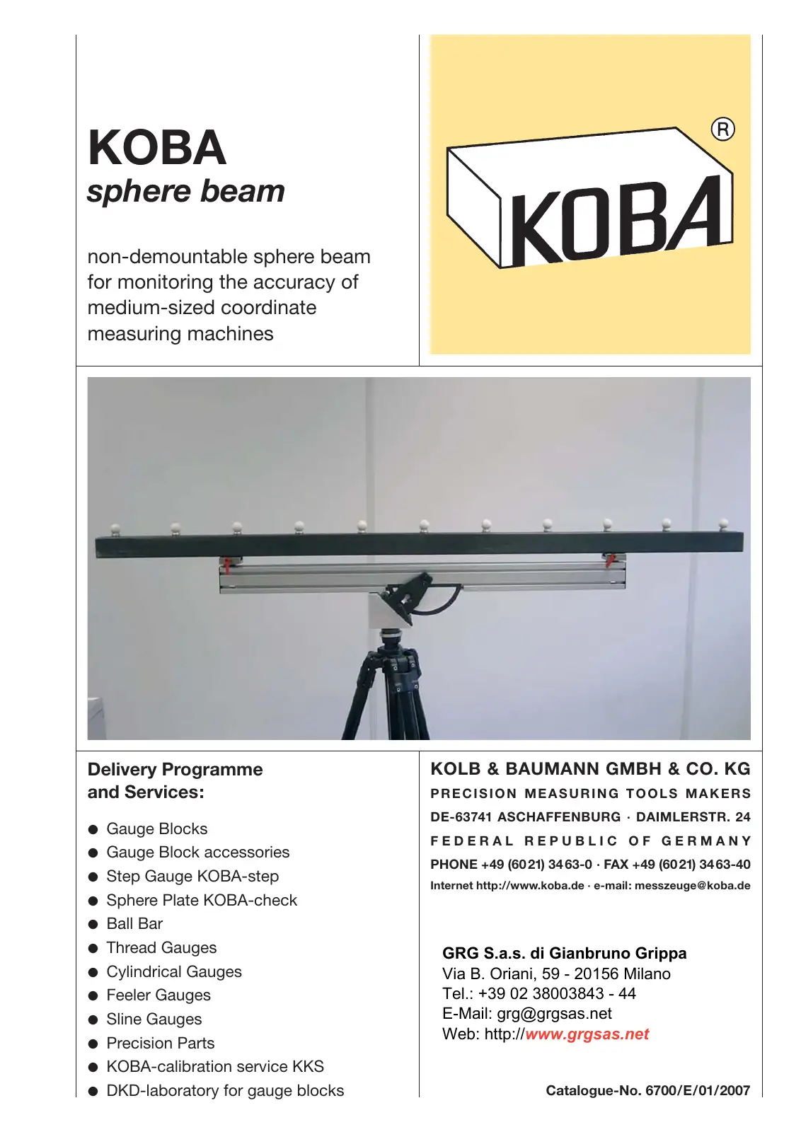 Catalogo KOBA-sphere beam